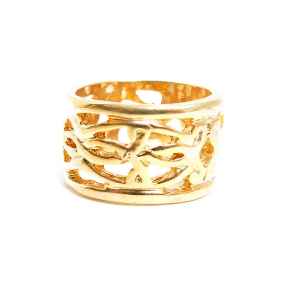 Gold Plated Wide‎ Filigree Style Ring
